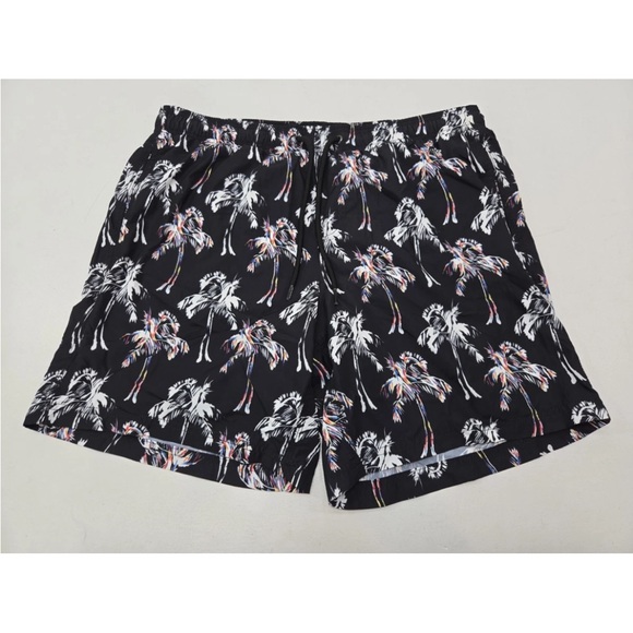 Sundek Shorts Funky Palm Print Elastic Waist Swim Shorts All Over Print Size XL